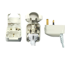 Adaptador de corrente CEE 7/3 para ficha tipo G do Reino Unido, 13A, aparafusado, branco